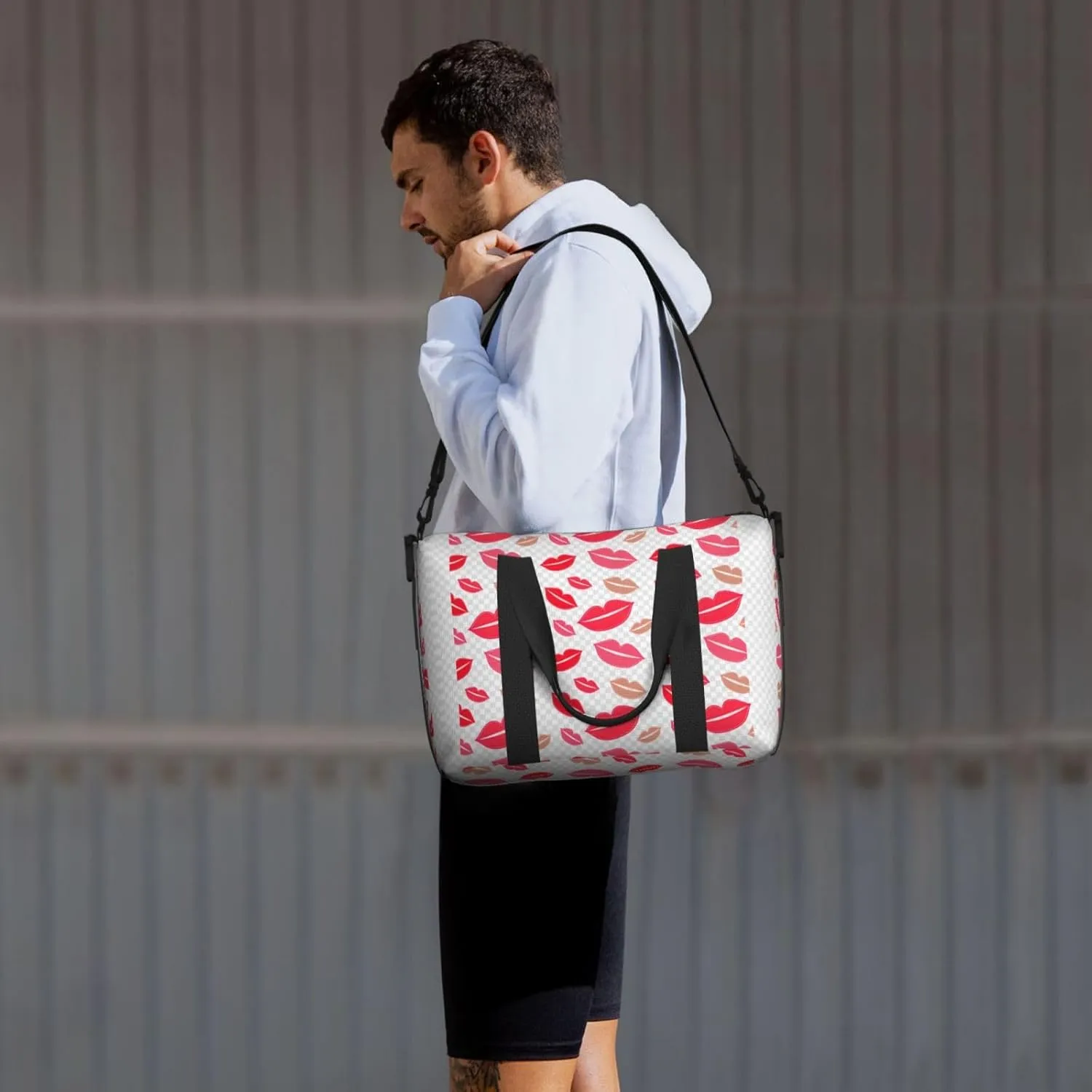 Lips Travel Duffel Bag Carry On Tote Bags For Men,Weekender Overnight Bag,Sports Tote Gym Bag