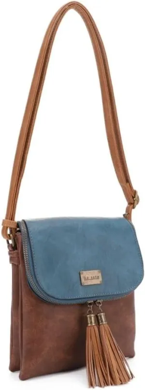 Liz Soto Kelsey Womens Crossbody Purse - Vegan Leather Over the Shoulder Bags with Tassels, Shoulder Cross Body Bag