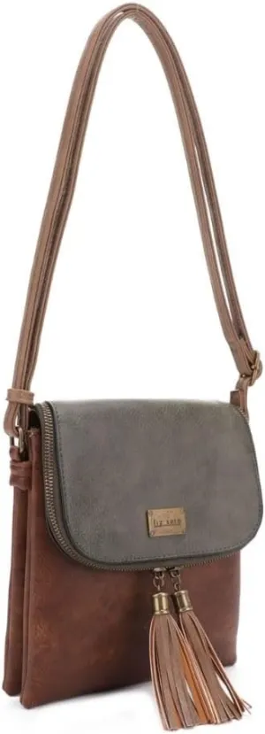 Liz Soto Kelsey Womens Crossbody Purse - Vegan Leather Over the Shoulder Bags with Tassels, Shoulder Cross Body Bag