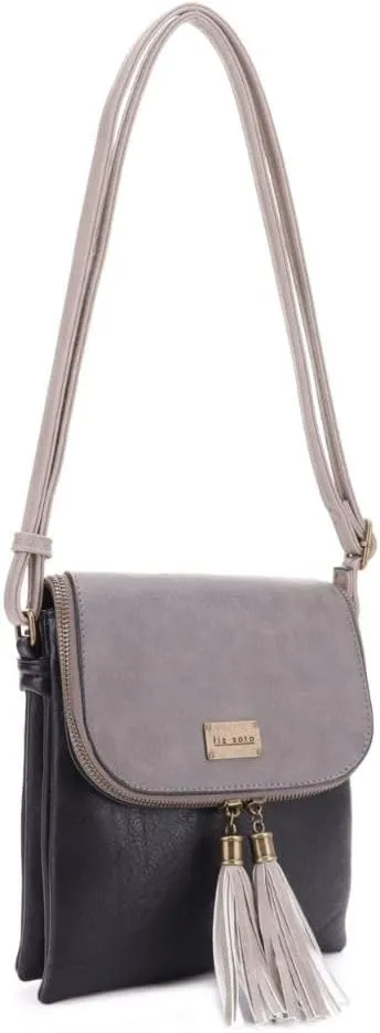 Liz Soto Kelsey Womens Crossbody Purse - Vegan Leather Over the Shoulder Bags with Tassels, Shoulder Cross Body Bag