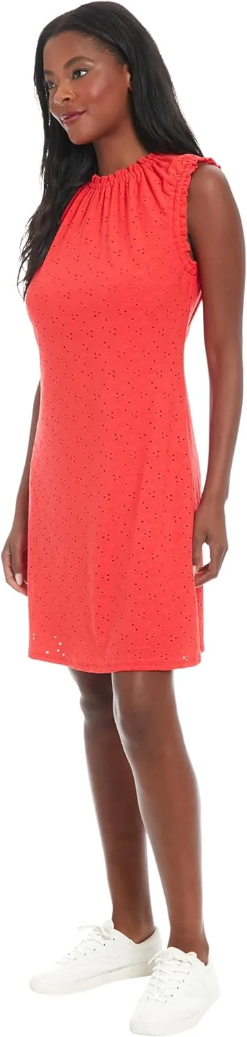 London Times Women's Ruffle Neck and Armhole Mini Dress (for BJ's)