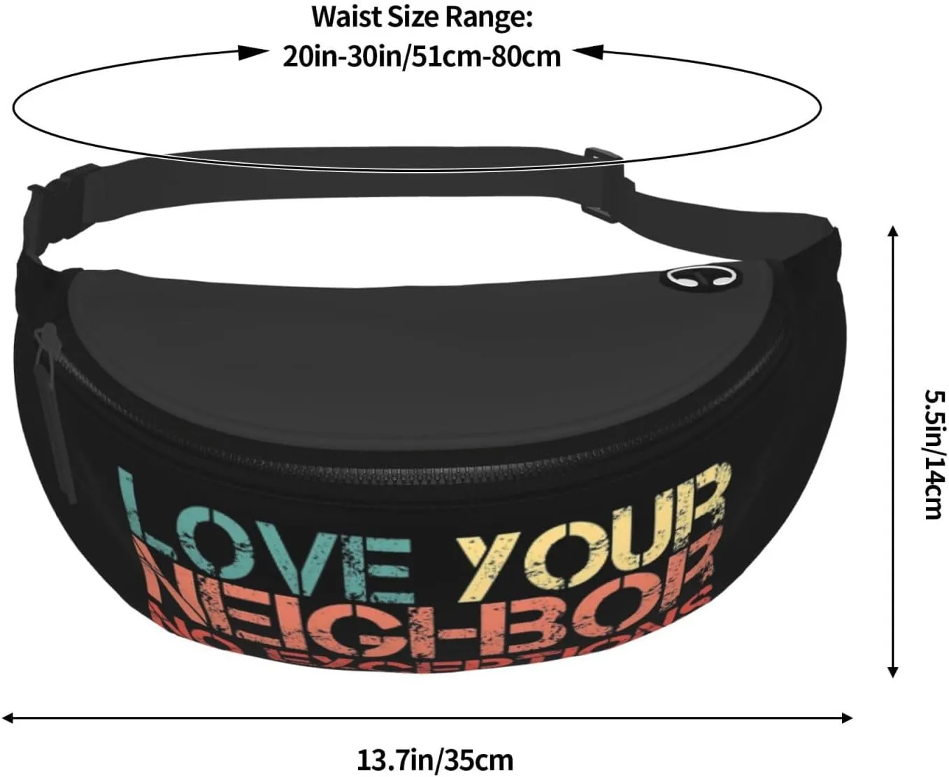 Love Your Neighbor No Exceptions Adjustable Leisure Waistpack Outdoor Sports Running Waistpack Travel Phone Bag