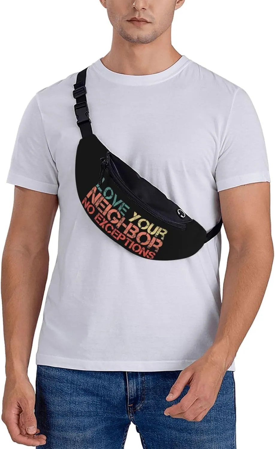 Love Your Neighbor No Exceptions Adjustable Leisure Waistpack Outdoor Sports Running Waistpack Travel Phone Bag