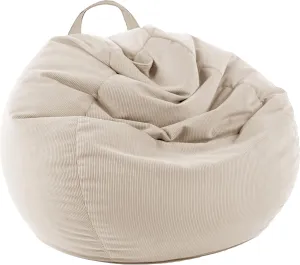 LPMOERA Stuffed Animal Storage Bean Bag Chair Cover (No Filler) for Kids and Adults.Pets Dogs/Cats Lazy Beds.Soft Stuffable Bean Bag for Organizing Children Plush Toys or Memory Foam Cream White S
