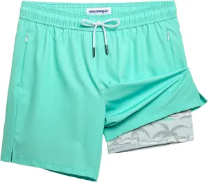 maamgic 2 in 1 Mens Swim Trunks 7 Inch Swim Shorts Swim Suits Board Shorts
