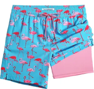 maamgic 2 in 1 Mens Swim Trunks 7 Inch Swim Shorts Swim Suits Board Shorts