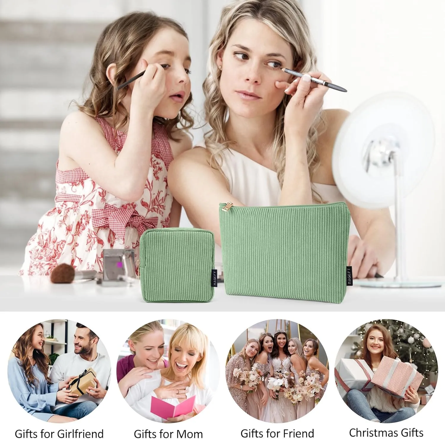 MAGEFY Makeup Bag Small Cosmetic Bag for Women