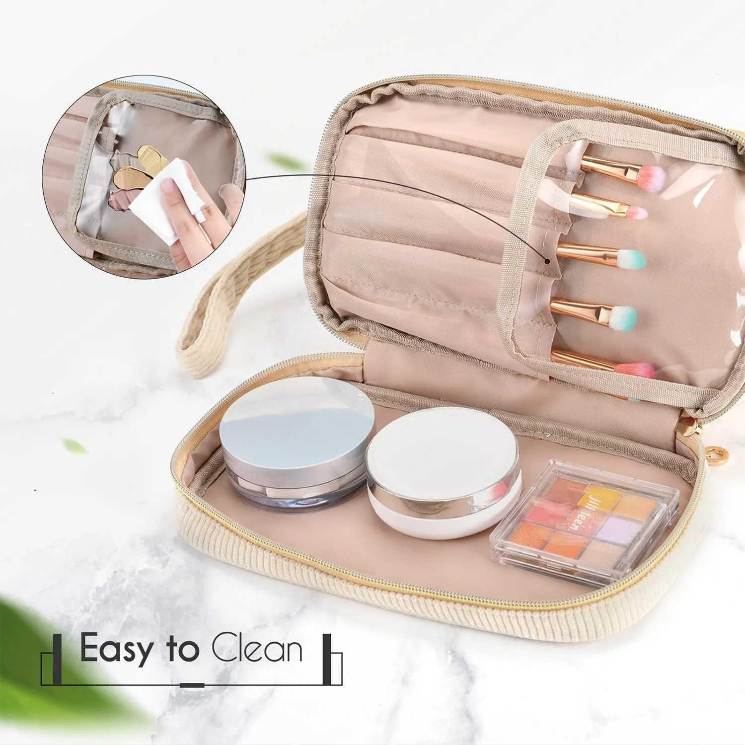 Makeup Bag for Girls Gift, Personalized Graduation Gifts Initial Women Makeup Bag for Travel, Teacher Appreciation Gifts Preppy Make up Bag Cosmetic Bag 18th Birthday Gifts for Teen Girl Trendy - A