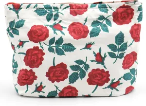 Makeup bag, Rose Flower Cosmetic Bags for Women Girls, Large Capacity Corduroy Makeup Bag, Aesthetic makeup bag, Cosmetic Organizer Bag Zipper Pouch