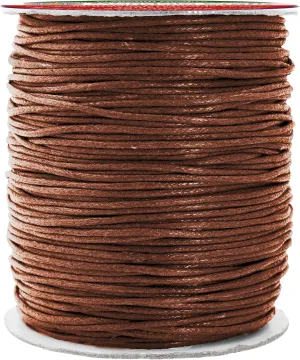 Mandala Crafts 2mm 109 Yards Brown Cotton Waxed Cord for Jewelry Making Bracelet Cord Waxed String - Beading String Thread Jewelry Cords for Necklaces String