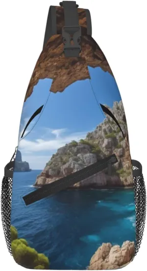 Man's Cross Chest Bag Diagonally Sling Backpack Shoulder Bag Arch in Mallorca Spain Sling Bag for Women Hiking Daypack