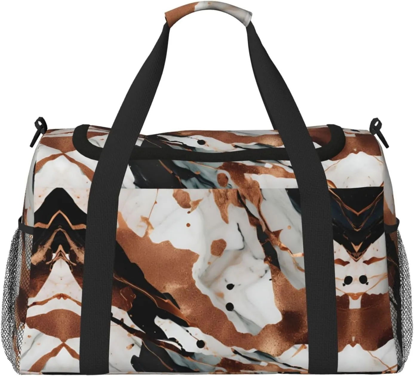 Marble Texture Copper Splatter Weekender Overnight Carry On Bag, For Women Men, Perfect For Frequent Flyers