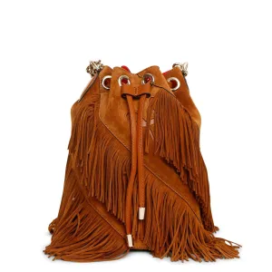 Marie Jane large suede bucket bag