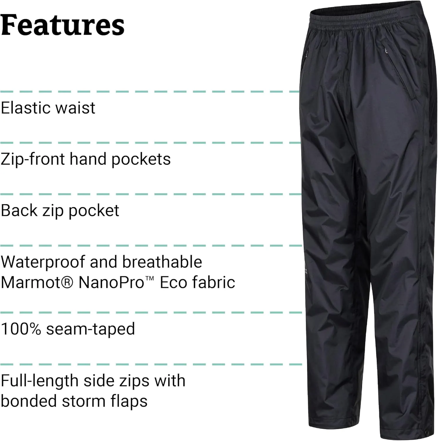MARMOT Men's Precip Eco Full Zip Pants