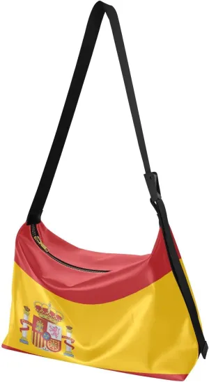 MCHIVER Flag Hobo Shoulder Bag for Women Men PU Leather Crossbody Bag Slouchy Tote Handbags for Working Shopping Traveling