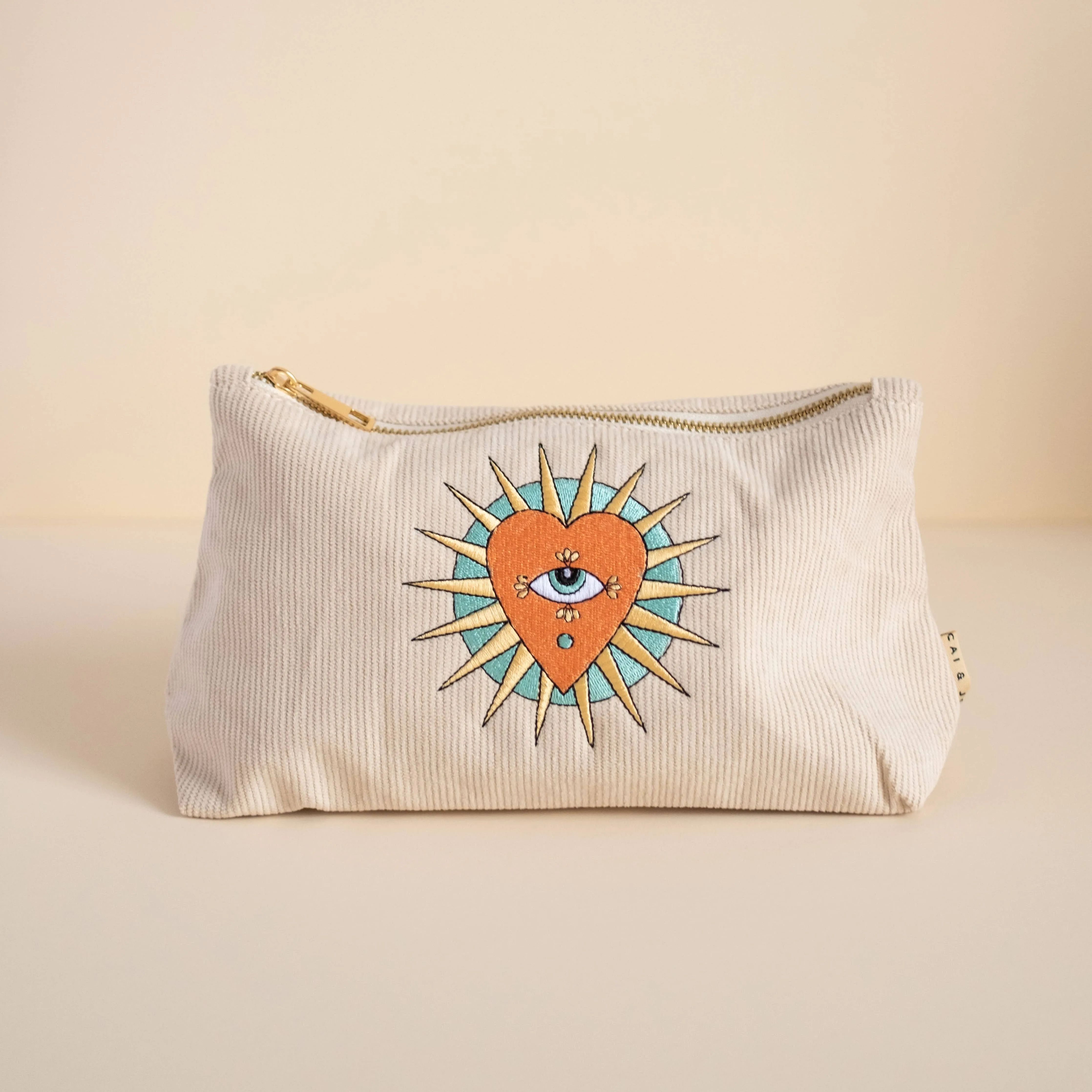 Medium Corduroy Pouch | Stone
