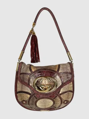 Medium Python Patchwork Britt Tassel Bag