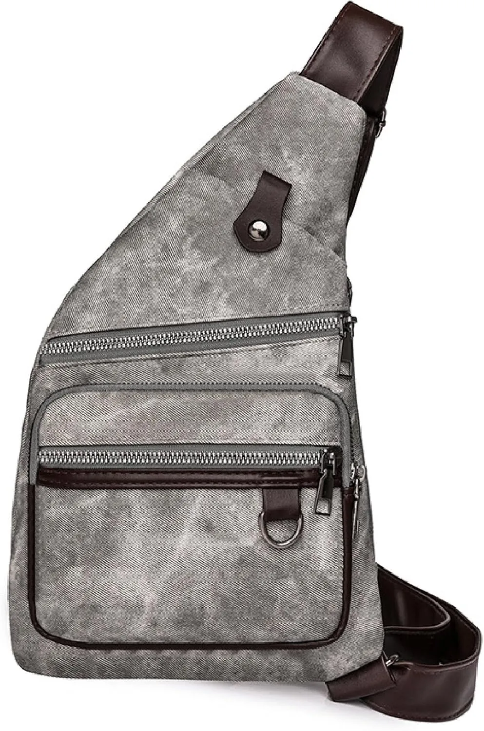 Mens Crossbody Sling Bags Waterproof Anti Thef Multipurpose Chest Bag Shoulder Bag for Running Hiking Camping(Gray)