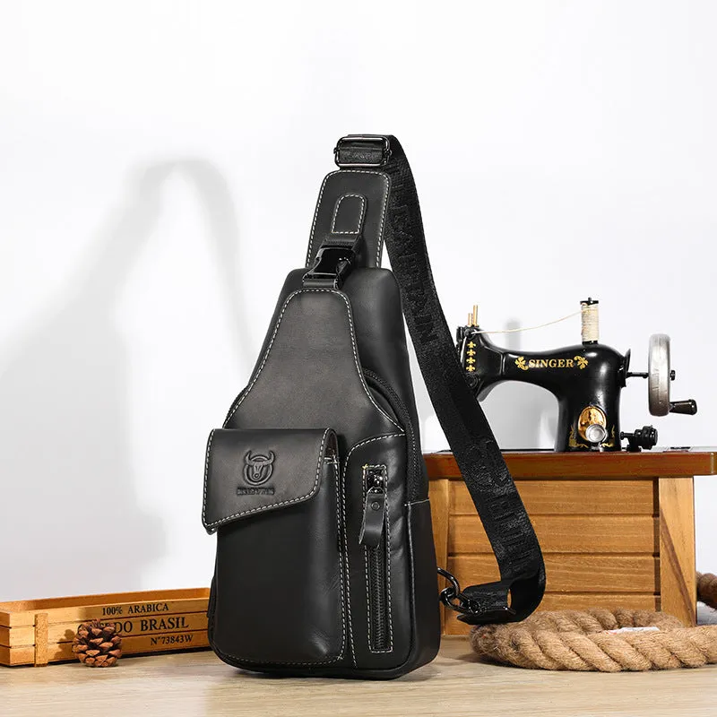 Men's First Layer Cowhide Genuine One Charging Retro Bags