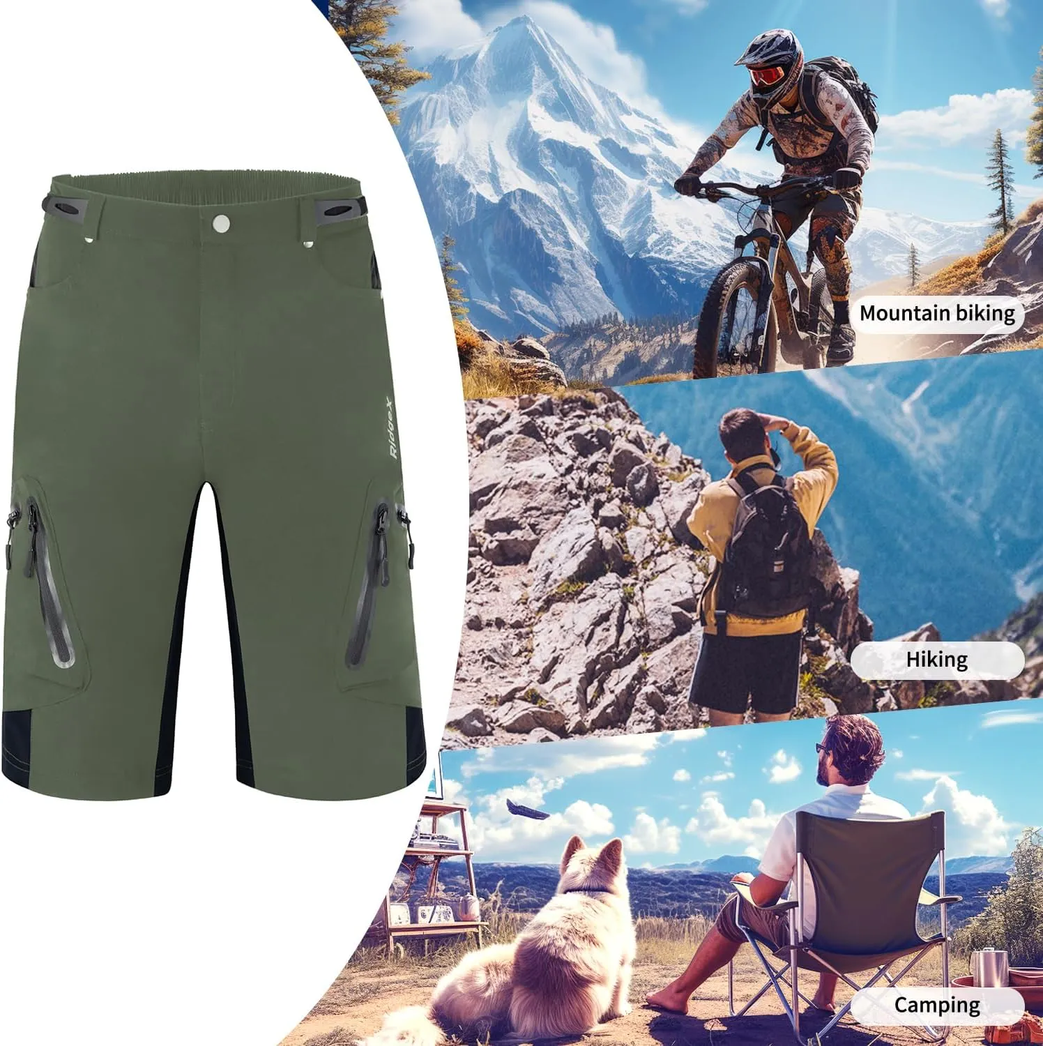 Men's Mountain Bike Shorts 3D Padded MTB Shorts Lightweight Loose-fit Bicycle Cycling Biking Shorts