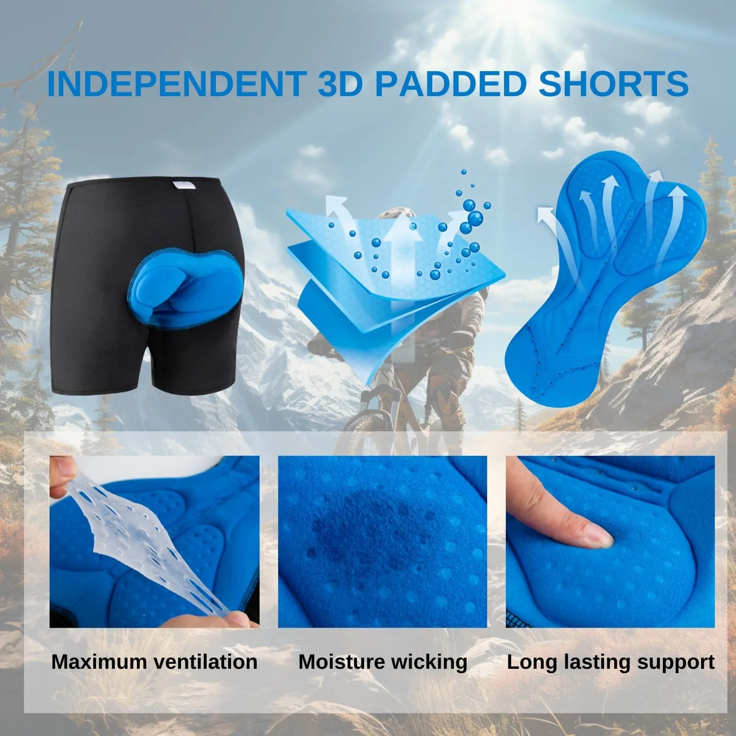 Men's Mountain Bike Shorts 3D Padded MTB Shorts Lightweight Loose-fit Bicycle Cycling Biking Shorts