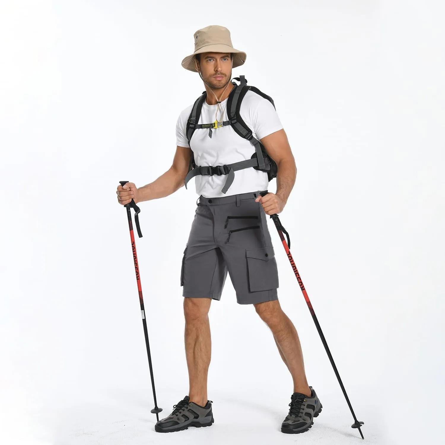 Men's Mountain Bike Shorts Stretch Hiking Cargo Shorts Quick Dry with Zipper Pocket for Bicycle Cycling Casual Golf