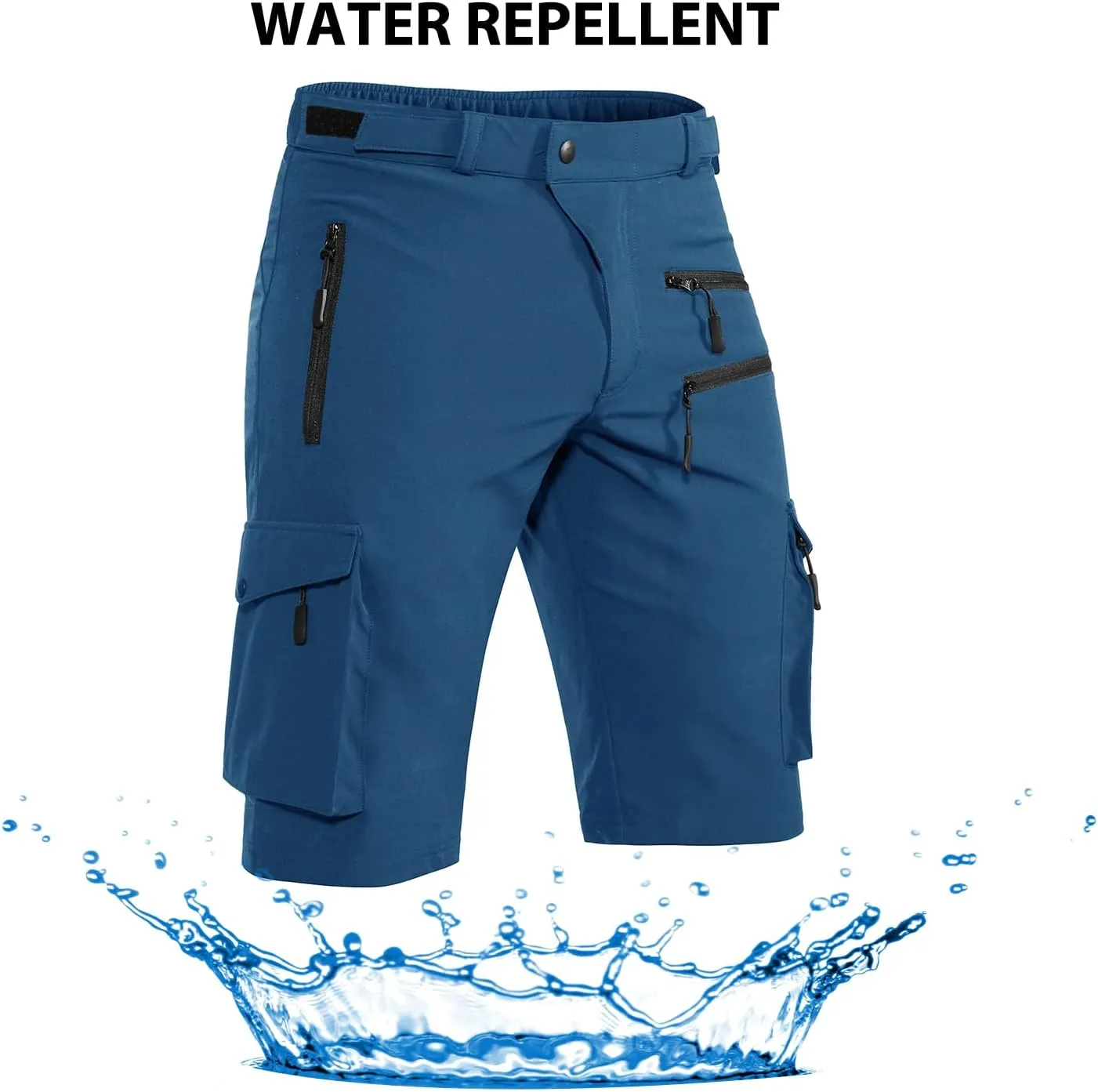 Men's Mountain Bike Shorts Stretch Hiking Cargo Shorts Quick Dry with Zipper Pocket for Bicycle Cycling Casual Golf