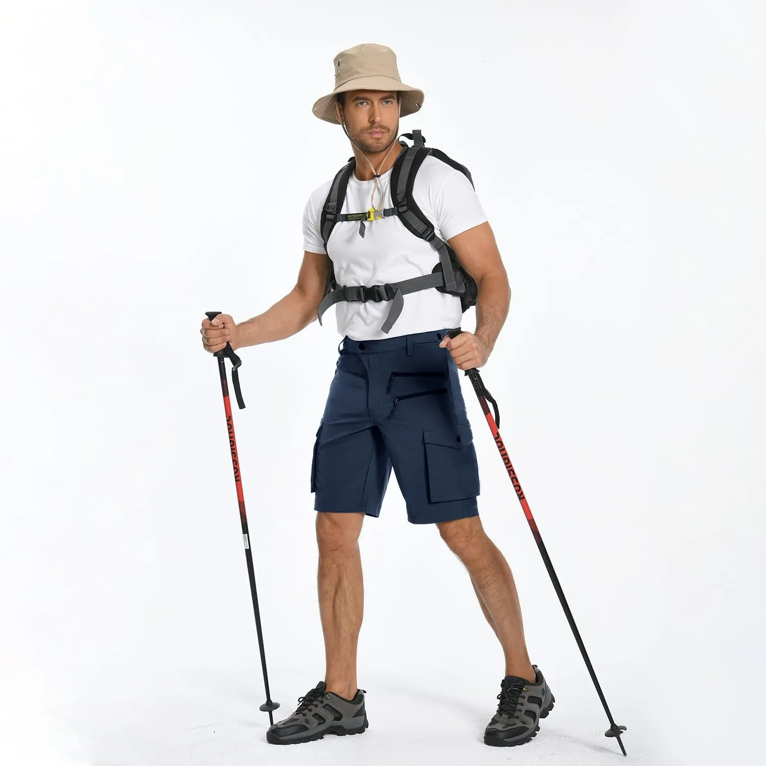 Men's Mountain Bike Shorts Stretch Hiking Cargo Shorts Quick Dry with Zipper Pocket for Bicycle Cycling Casual Golf