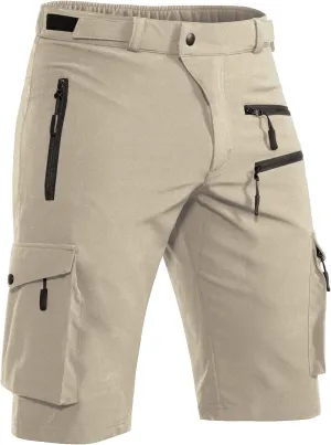 Men's Mountain Bike Shorts Stretch Hiking Cargo Shorts Quick Dry with Zipper Pocket for Bicycle Cycling Casual Golf