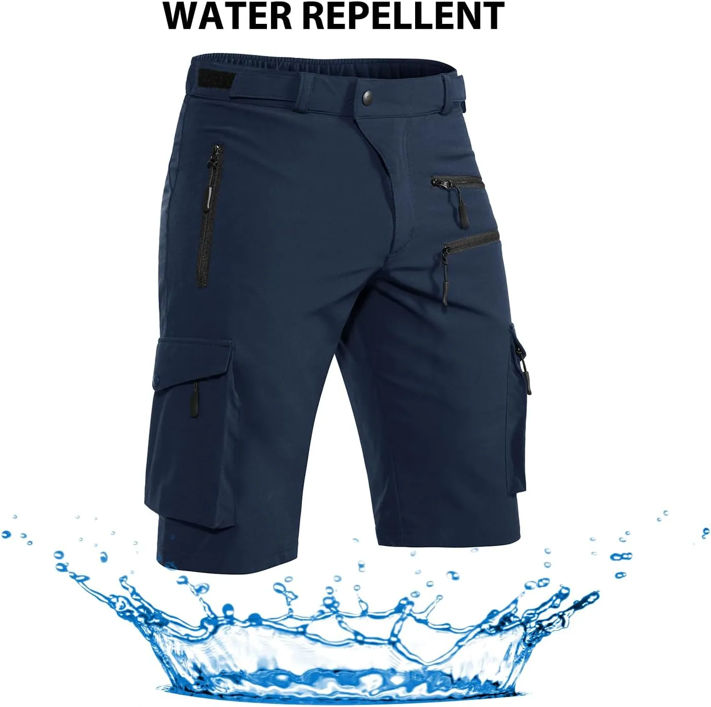 Men's Mountain Bike Shorts Stretch Hiking Cargo Shorts Quick Dry with Zipper Pocket for Bicycle Cycling Casual Golf