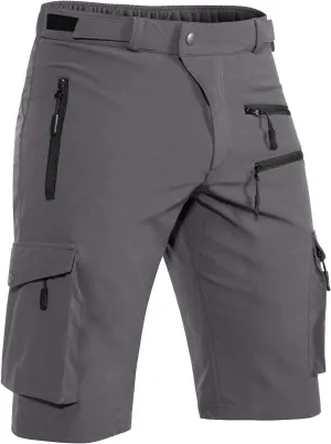 Men's Mountain Bike Shorts Stretch Hiking Cargo Shorts Quick Dry with Zipper Pocket for Bicycle Cycling Casual Golf