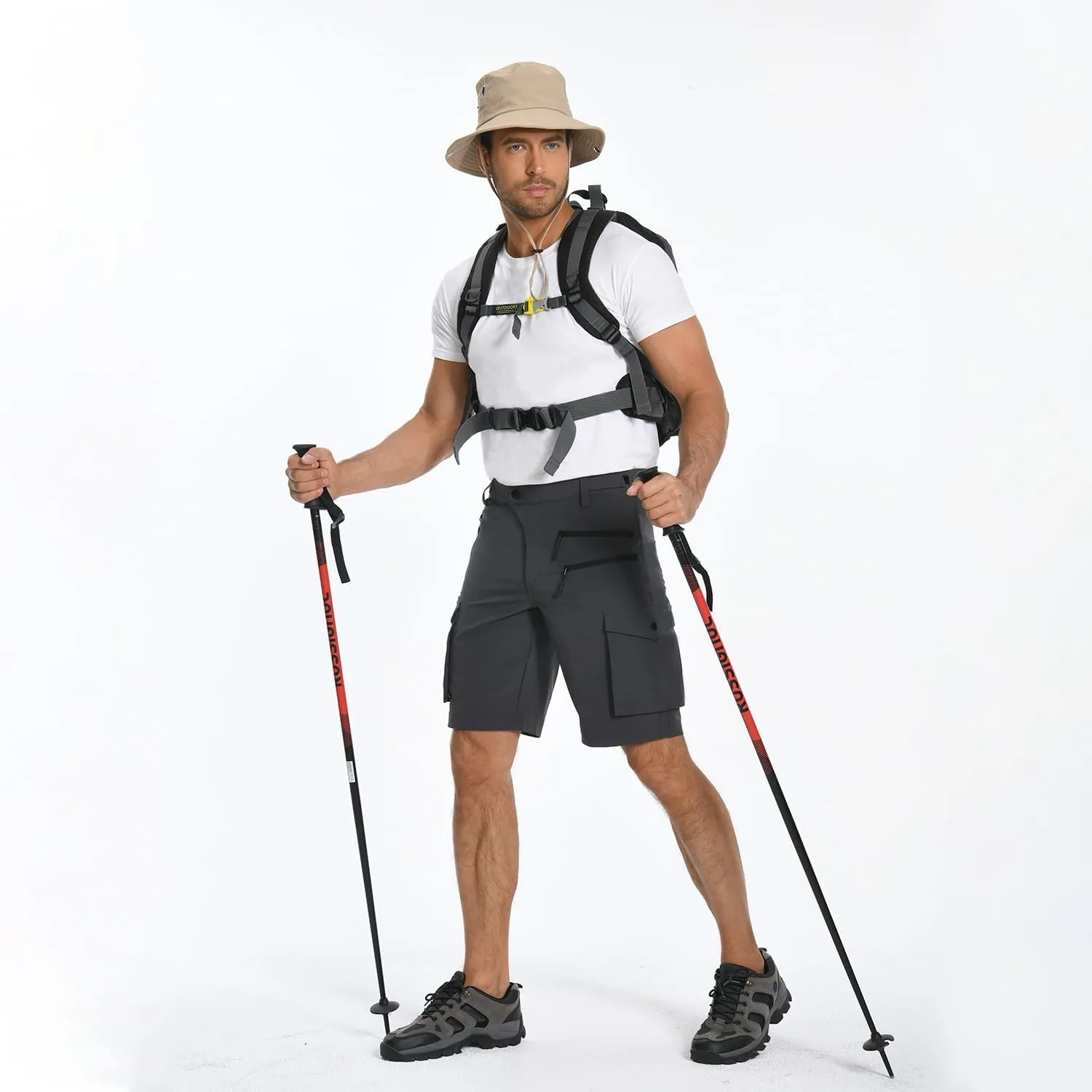 Men's Mountain Bike Shorts Stretch Hiking Cargo Shorts Quick Dry with Zipper Pocket for Bicycle Cycling Casual Golf
