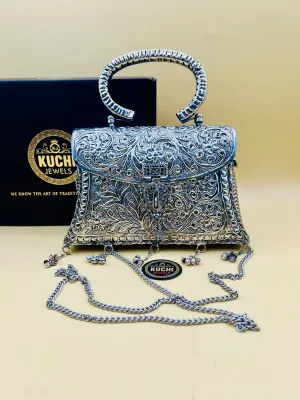 Metal Silver Bags With Handle And Bells