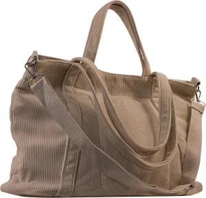 METALPHA Tote Bag for Women, Large Work Corduroy Tote Bags Zippered Messenger Travel Bag Shoulder Crossbody Hobo Handbags