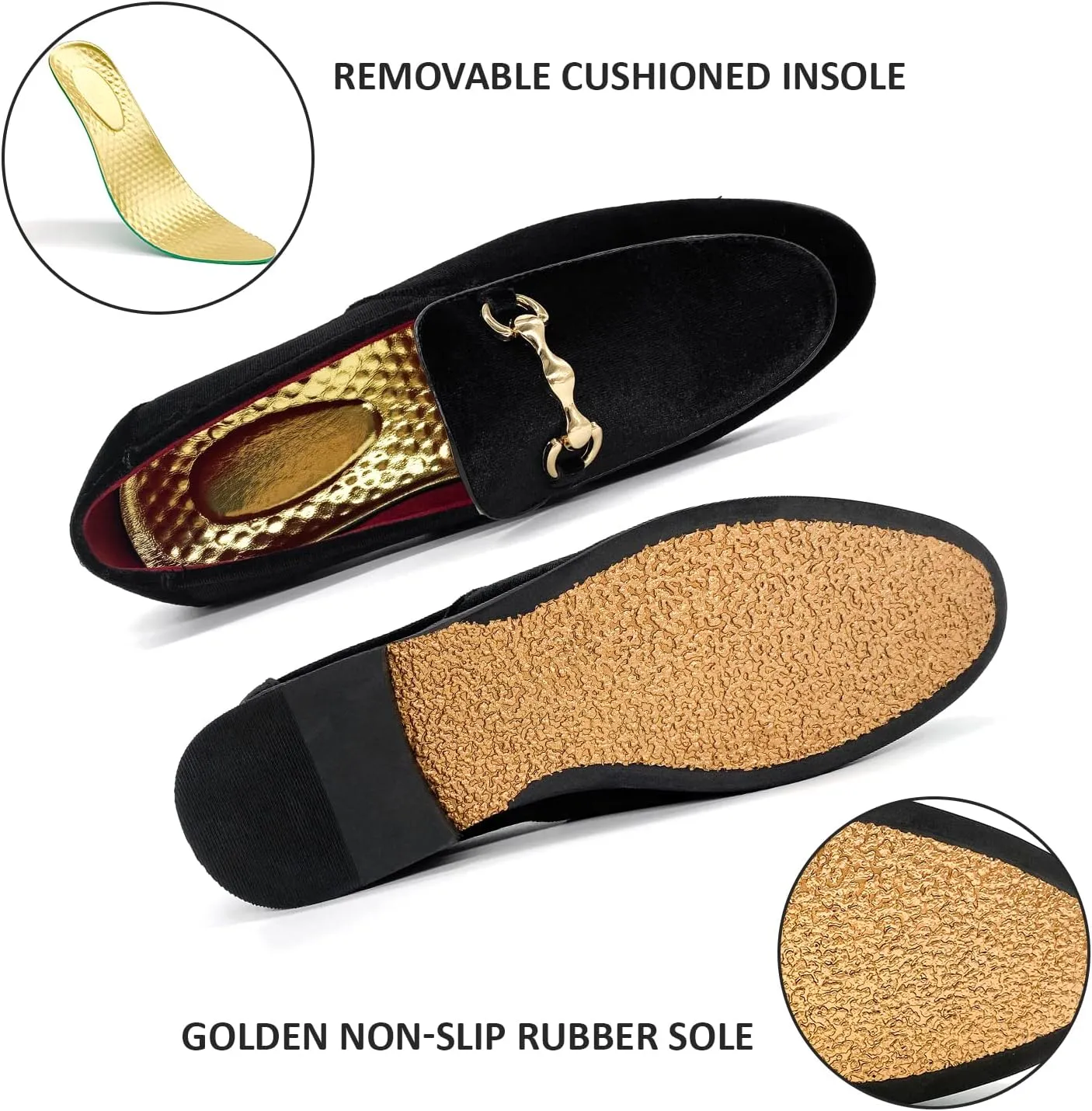 MHB Men's Multiple Colors Velvet Loafer Slip-on Tuxedo Dress Shoes Glitter Suede Smoking Slipper