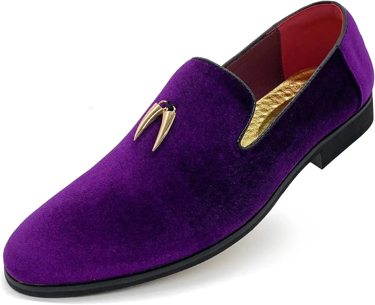 MHB Men's Penny Slip-On Velvet Loafer Suede Dress Shoes Glitter Smoking Slipper