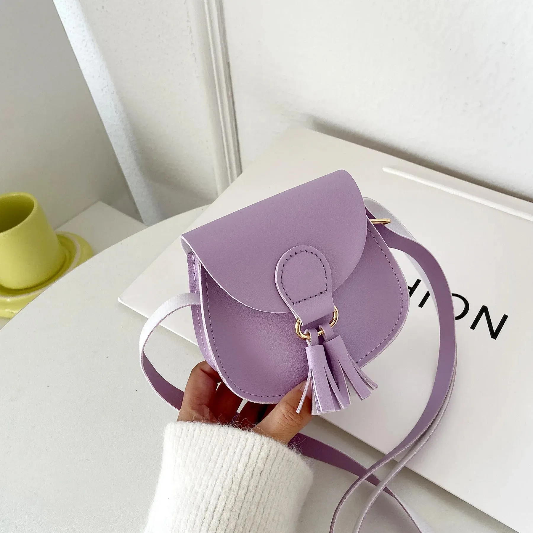 Mini Children Bag Cute PU Tassels Decor Princess Messenger Bags for Baby Girls Fashion Shoulder Bag Girls Birthday Gifts
