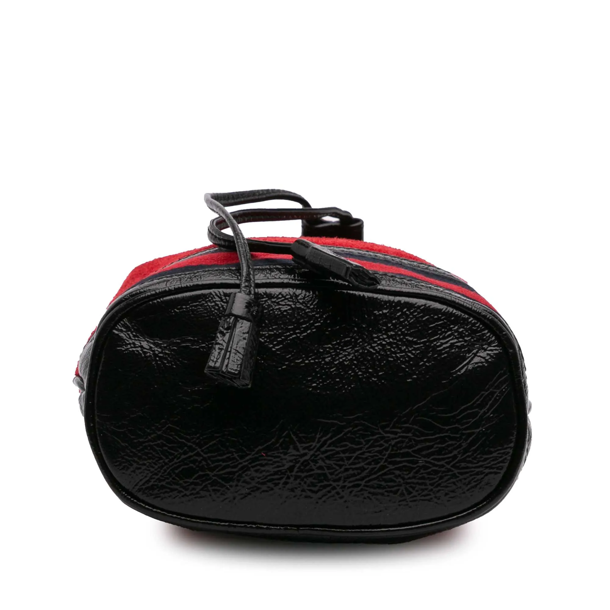 Mini Suede and Patent Web Ophidia Bucket Bag