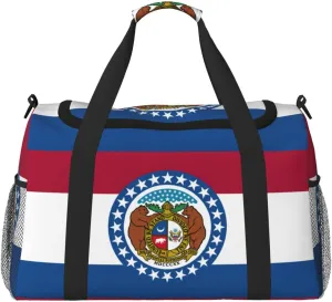 Missouri State Flag Weekender Overnight Carry On Bag, For Women Men, Perfect For Frequent Flyers