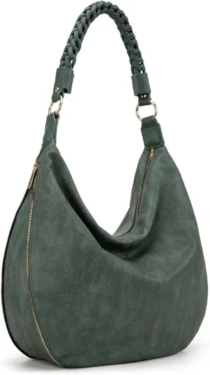 Montana West Large Hobo Bags for Women Slouchy Shoulder Purse Handbag with Zipper and Woven Handle
