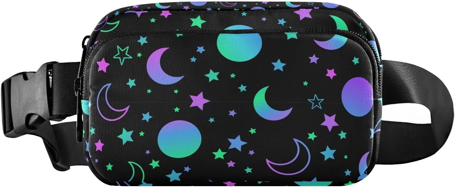 Moon Fanny Pack for Men Women Belt Bag Fashion Waist Pouch with Adjustable Strap Lightweight for Outdoor Sports Running Traveling Hiking Camping Cycling