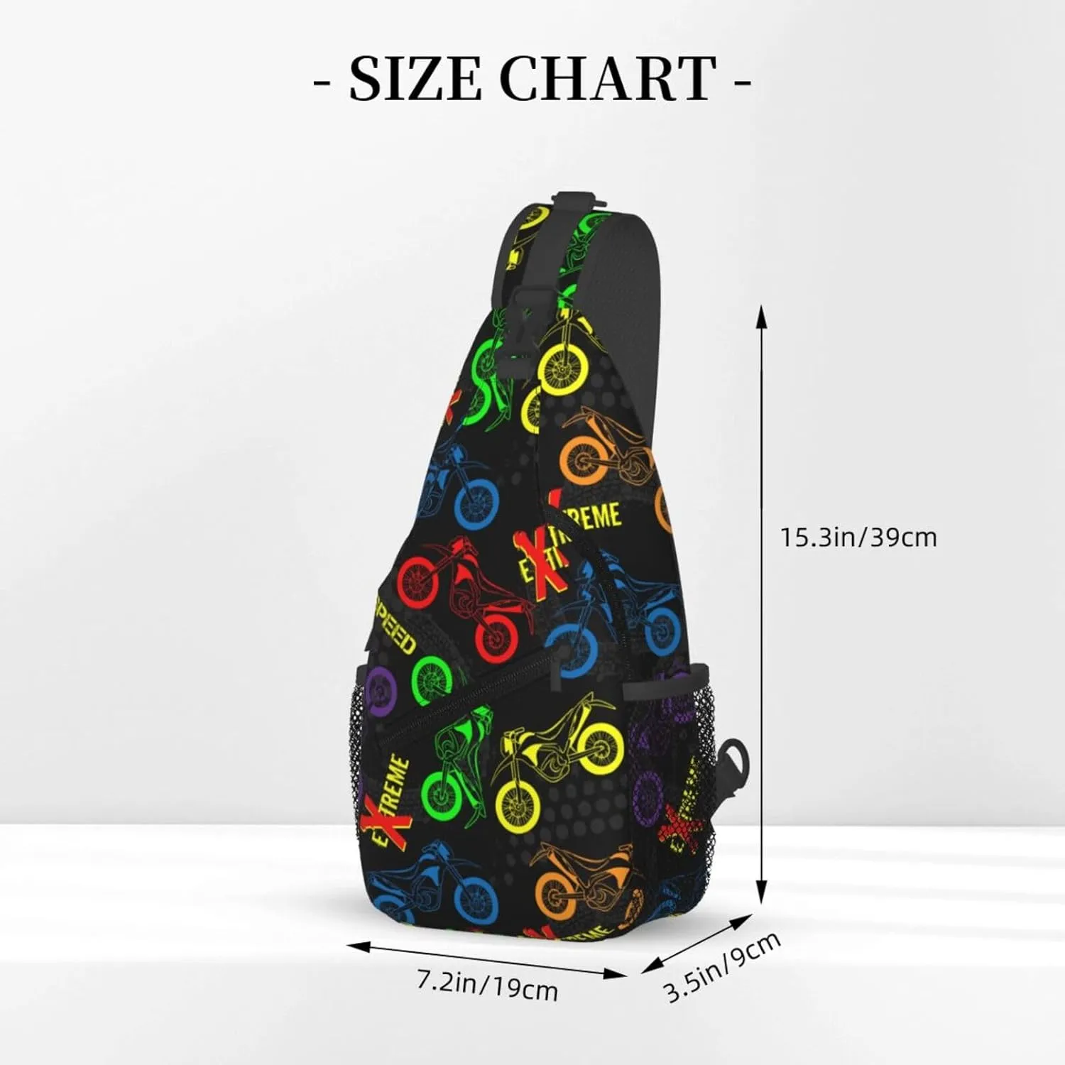 Motorcycles Grunge Guys Modern Urban Extreme Race Chest Sling Bag Crossbody Shoulder Backpack Bag Gym Cycling Travel Hiking Daypack Cross Bag