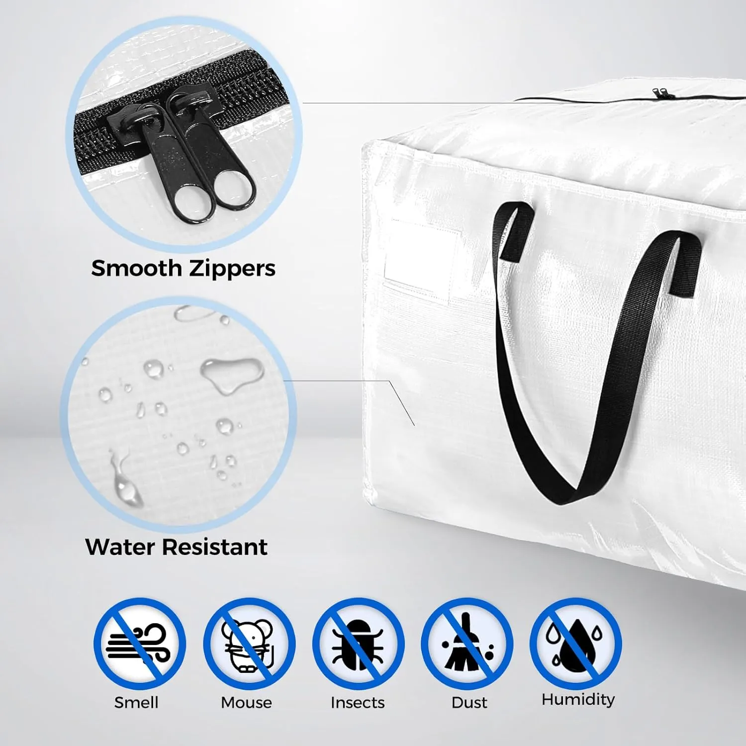 Moving Bags Heavy Duty Extra Large, Clear Moving Bags With Durable Zipper & Strong Handles, Packing Bags for College, Storage Bags for Clothes, Alternative For Moving Boxes (Clear, 6 Pack)