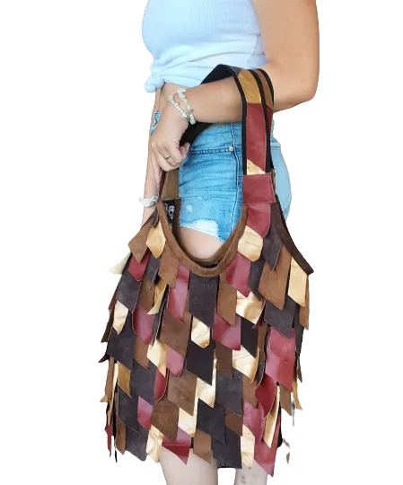 Multicolor Shoulder Bag with Tassels