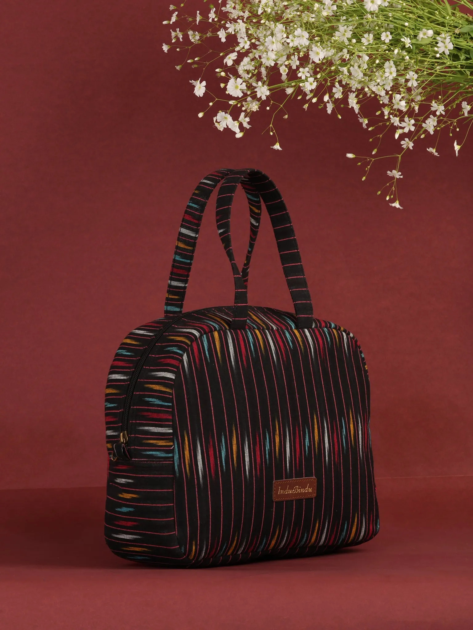 Multicolour Ikat  Bucket Style Hand Bag - B0701