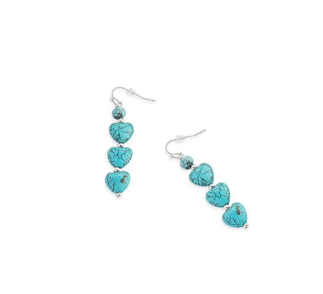 Myra Bag Flowing Hearts Earrings in Blue S-11555