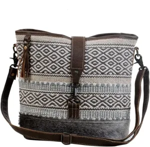 Myra Bag Identity Shoulder Bag Upcycled Cotton & Hair Leather S-3065