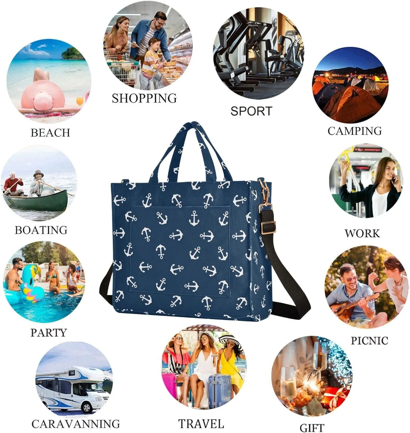 Naanle Stylish Lifelike Pattern Corduroy Satchel Tote Shoulder Bag for Men Women Weekender Travel Beach Shopping Gym