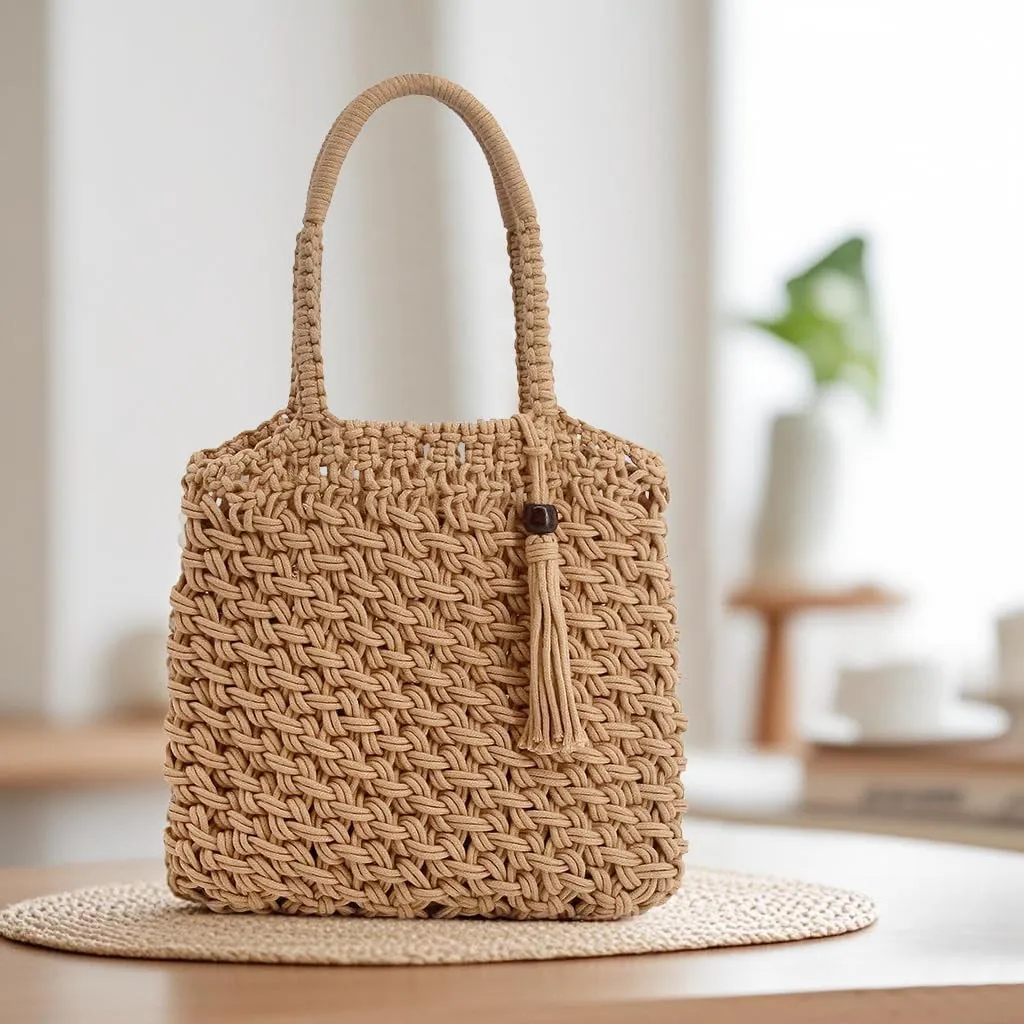 Naimo Women Straw Beach Shoulder Bag Woven Tote Handbag Large Handmade Weaving Summer Casual Hobo Bag