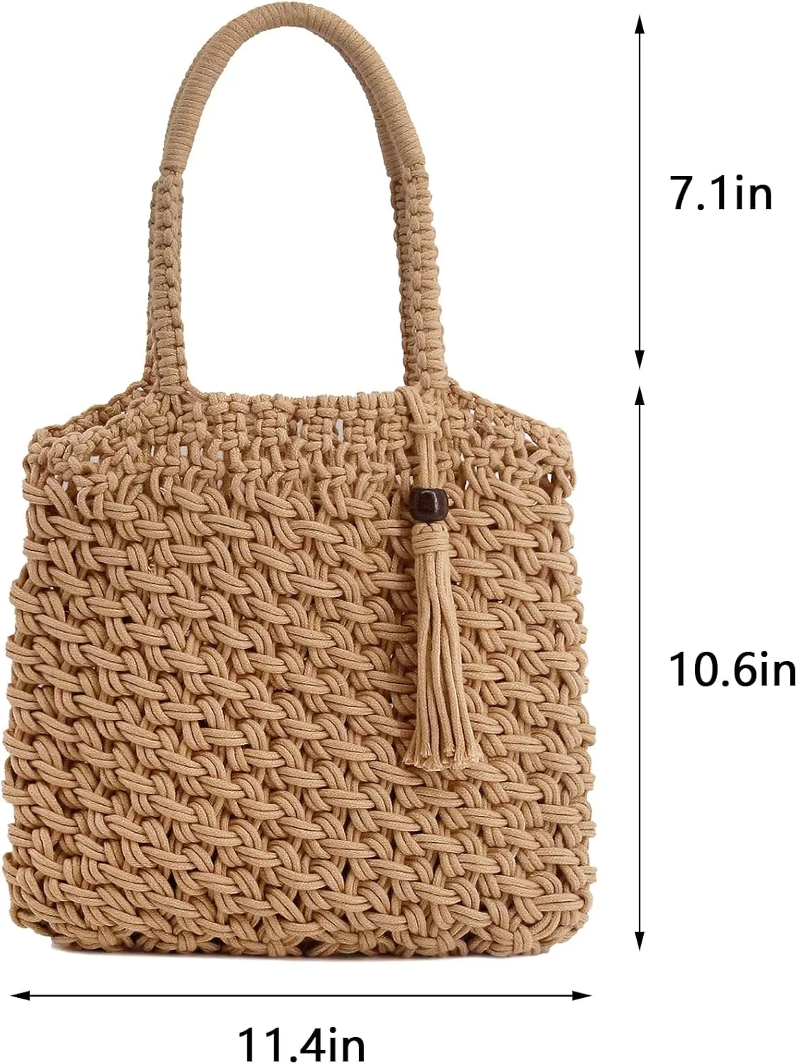 Naimo Women Straw Beach Shoulder Bag Woven Tote Handbag Large Handmade Weaving Summer Casual Hobo Bag